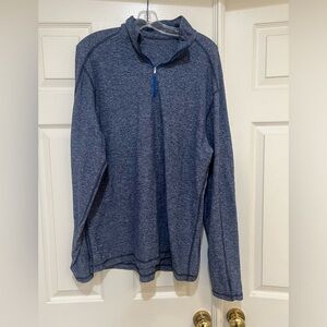Lululemon Mens Large Blue 1/4 Zip Performance Activewear Sweatshirt pullover‎
